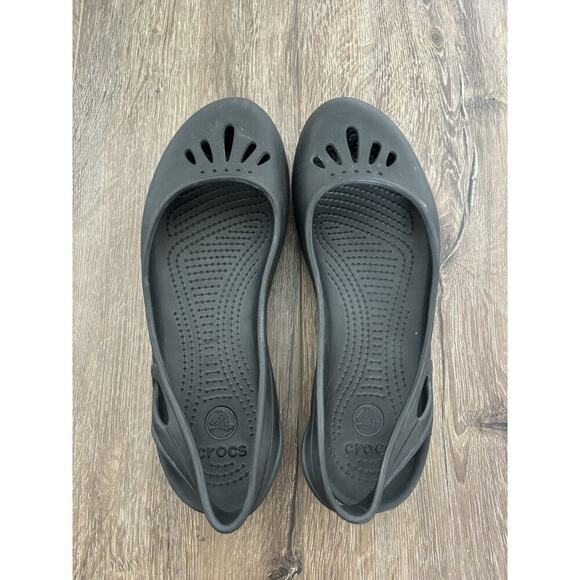 Crocs Kadee Ballet Flats Womens Size 6 Sling Back Closed Toe Comfort Shoes Black - Picture 1 of 4